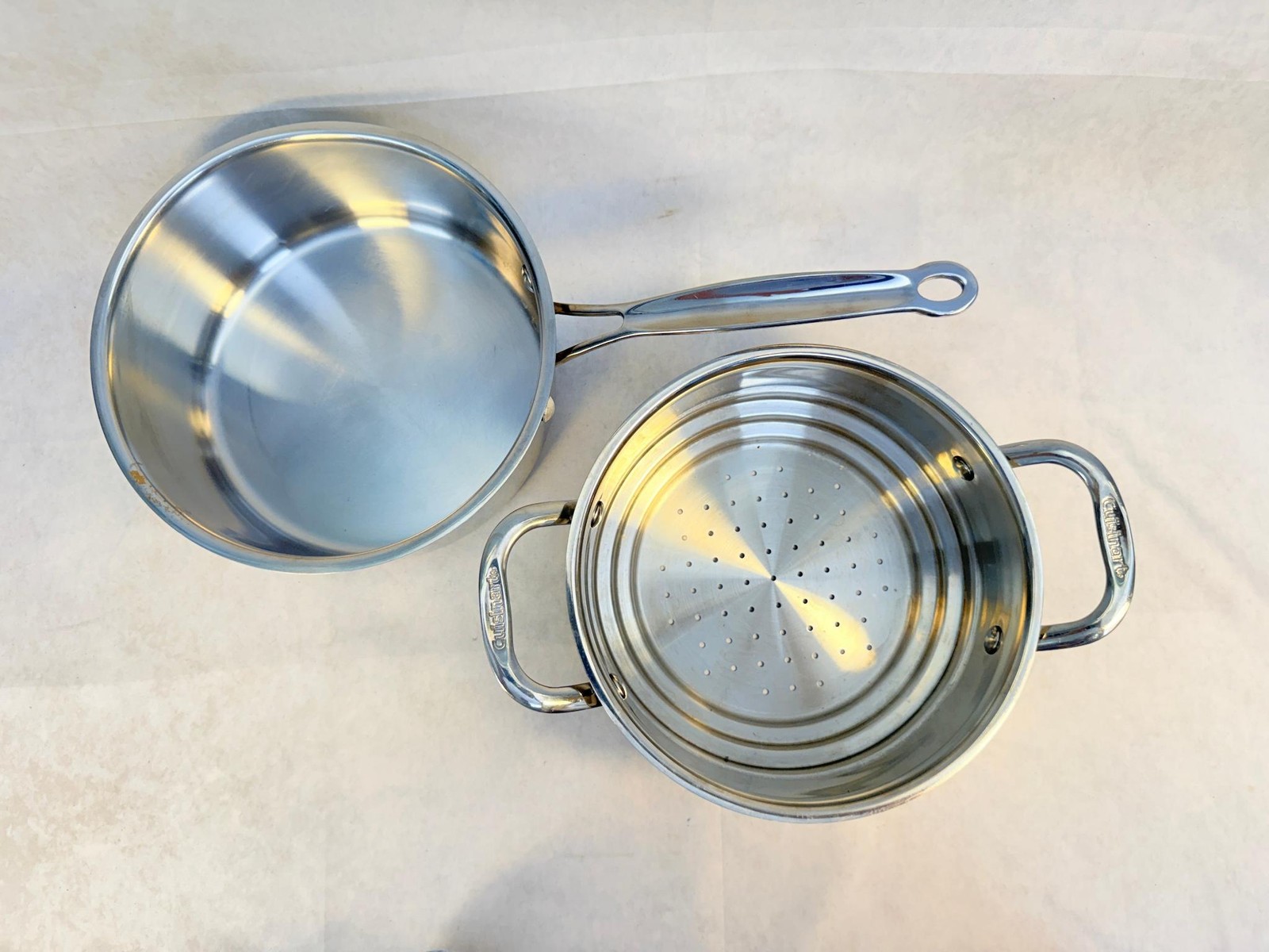 Cuisanart 3 Qt. Sauce Pan with Steamer Set – Stainless Steel Mirror Finish