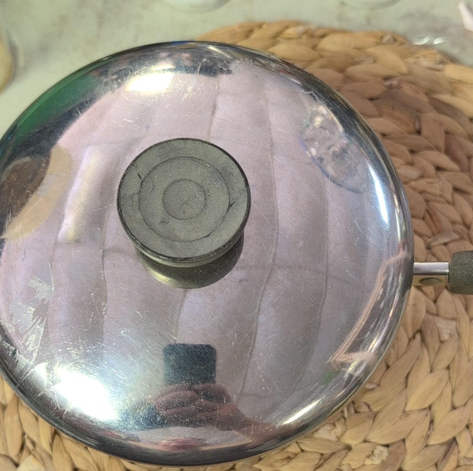 Stainless Steel Copper Saucepan 2 qt Lid Long Handle Silver Round Gas Electric