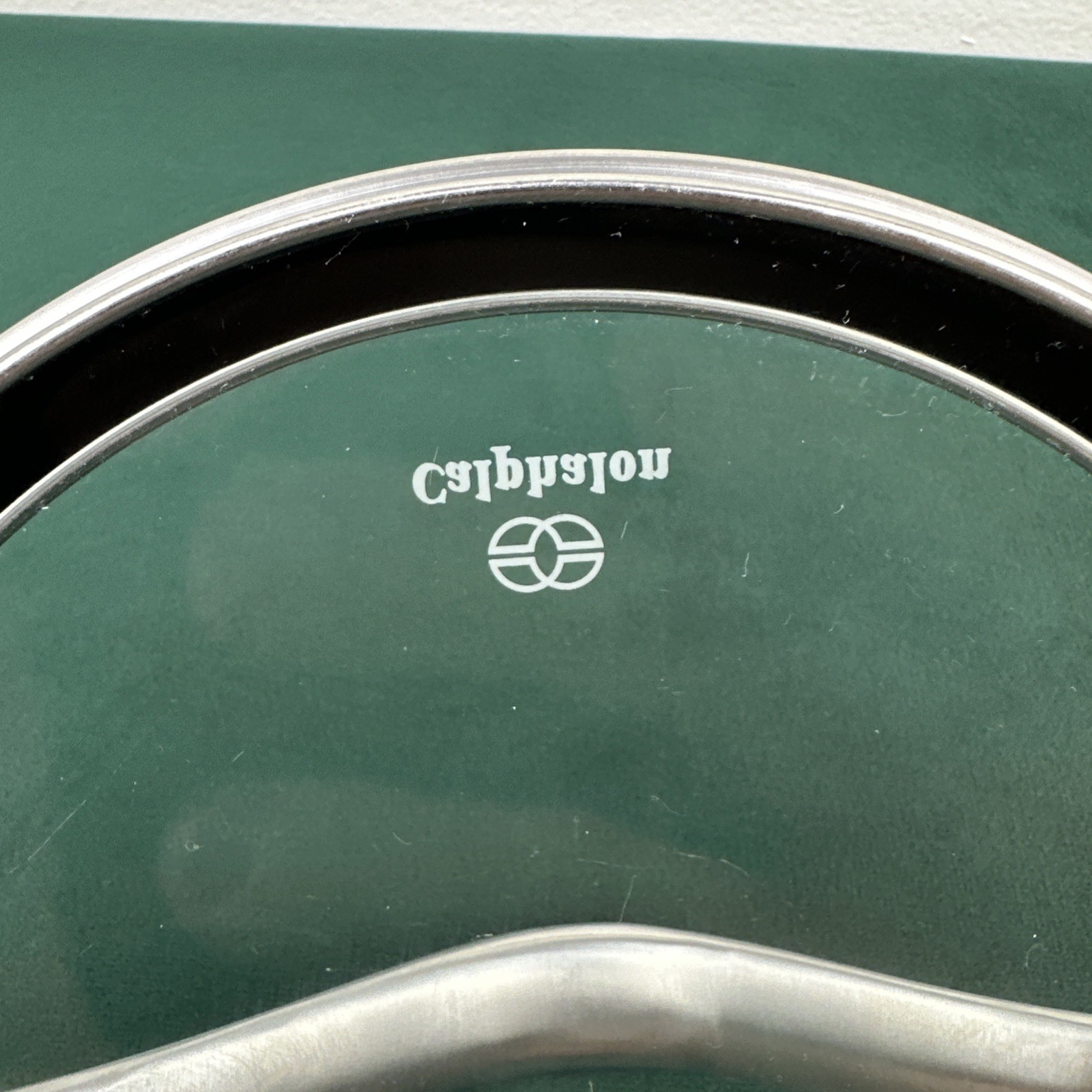 Calphalon Glass Lid pan 6 3/4″ Inside Replacement stainless Good Condition