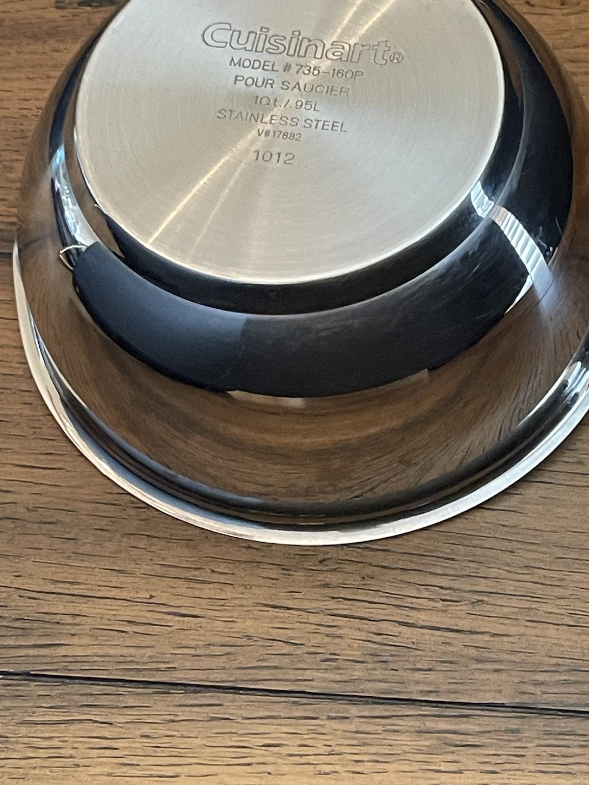 Cuisinart 1 Quart Stainless Pour Saucier Steel Sauce Pan 735-160P W/Pour Spout