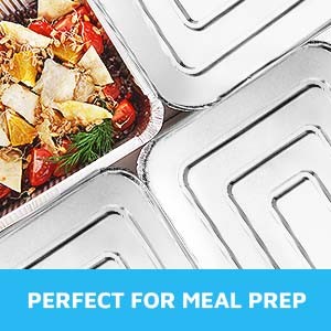 Half-Size Aluminium Foil Lids | [50 Pack] | Fit for 9×13 Roasting Pans |