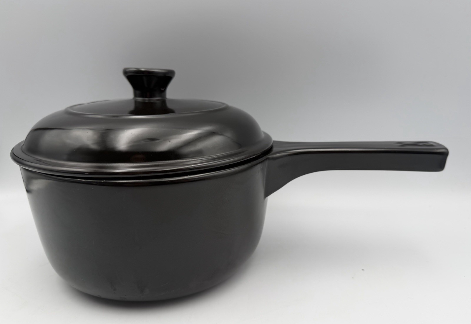 Xtrema 1.5 Qt Ceramic Saucepan With Lid Black Stovetop Oven Safe Cookware