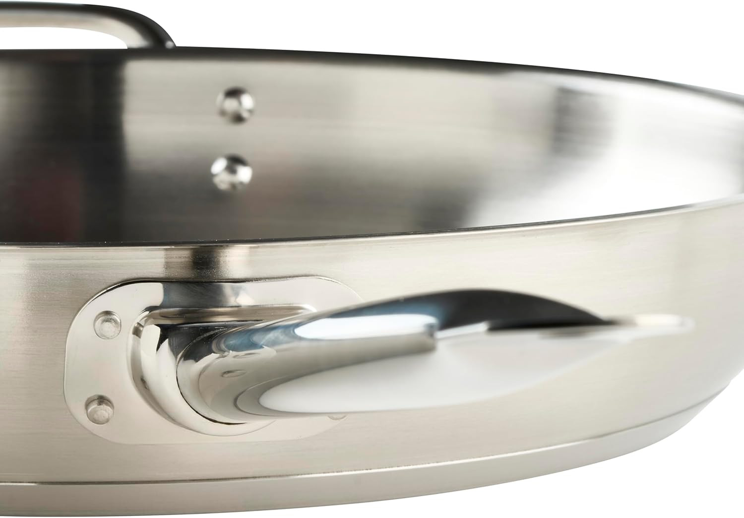 Winco Commercial-Grade Stainless Steel Fry Pan with Helper Handle, Natural Finis