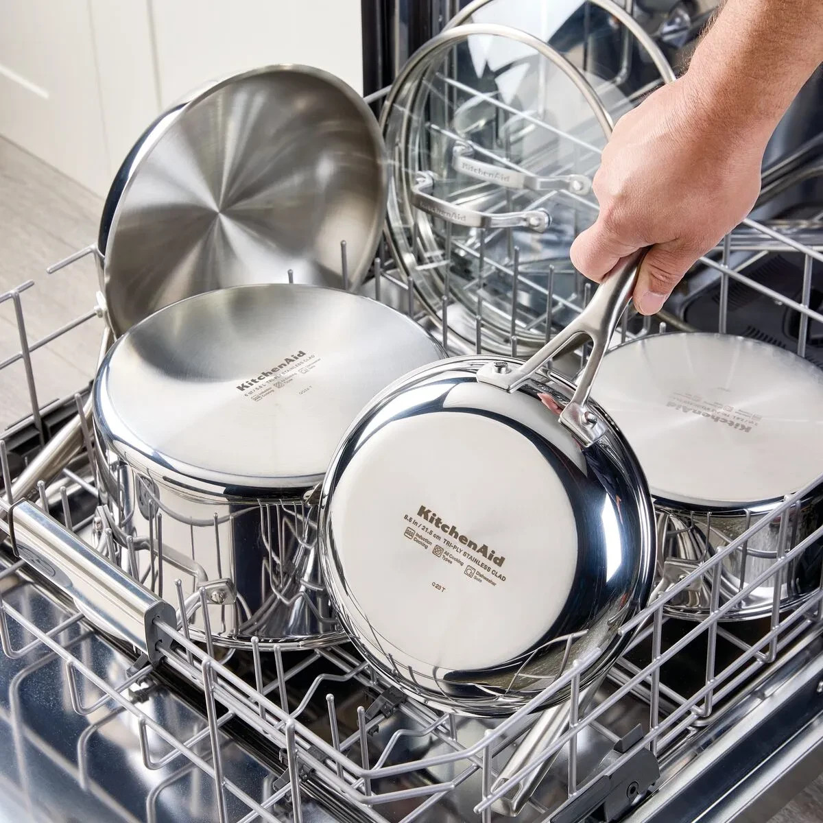 KitchenAid Tri-Ply Clad Stainless Steel 12-piece Cookware Set, New In Box NIB