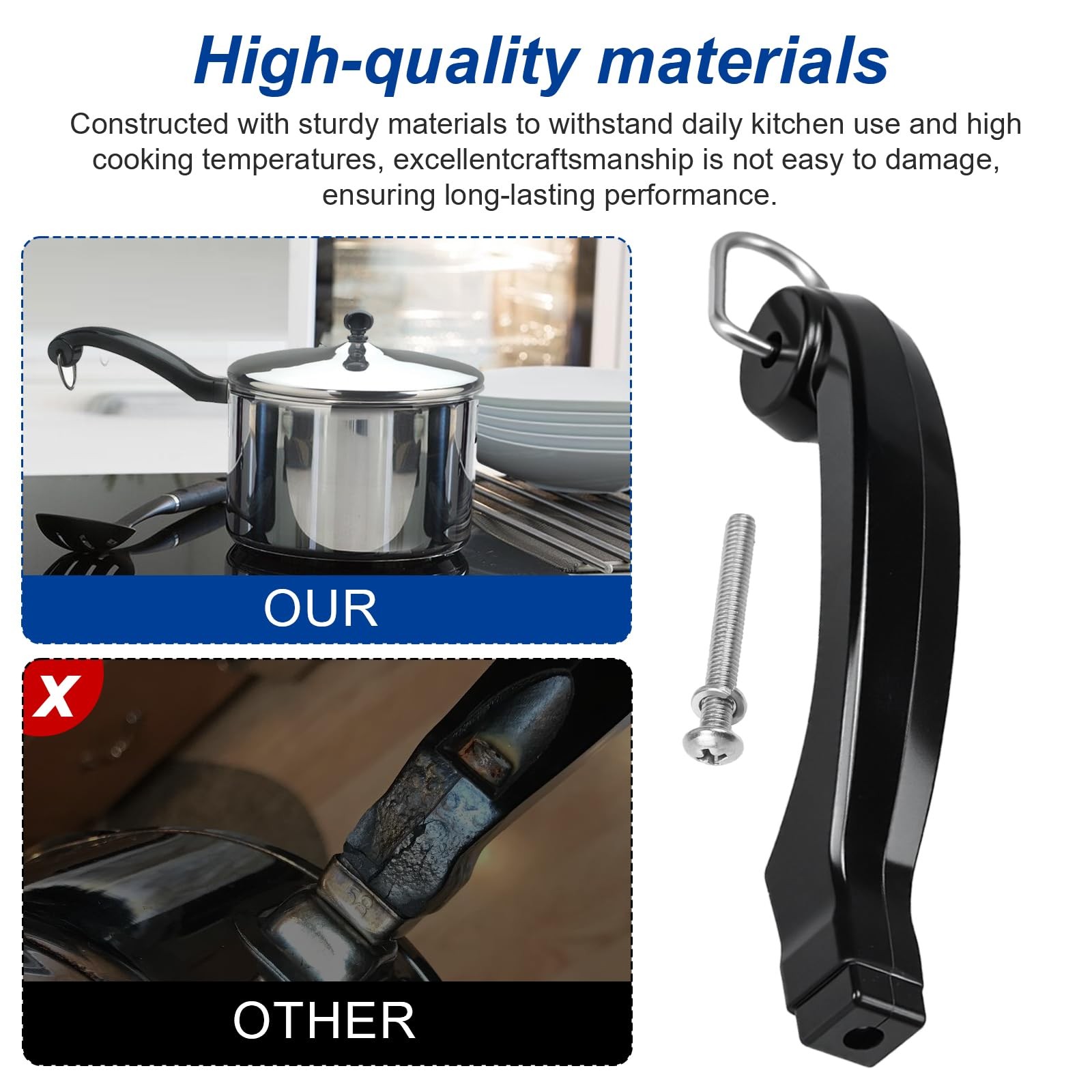 P08-031 Saucepan Handle Replacement (Short) Fits for Farberware 1, 1.5, 2 and…