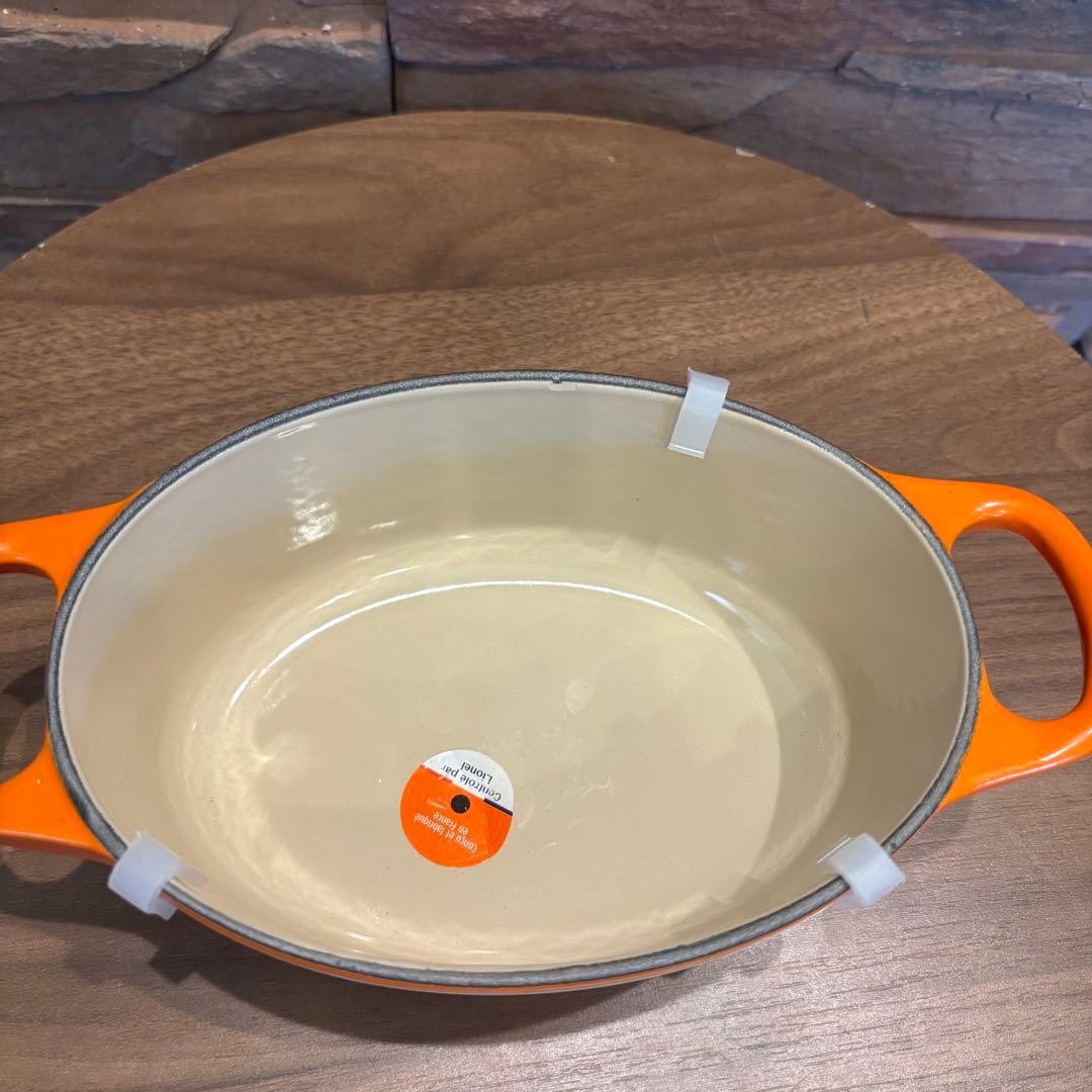 Le Creuset Signature Cocotte Oval 17cm 1qt Flame Orange Enamel Pot Cast Iron