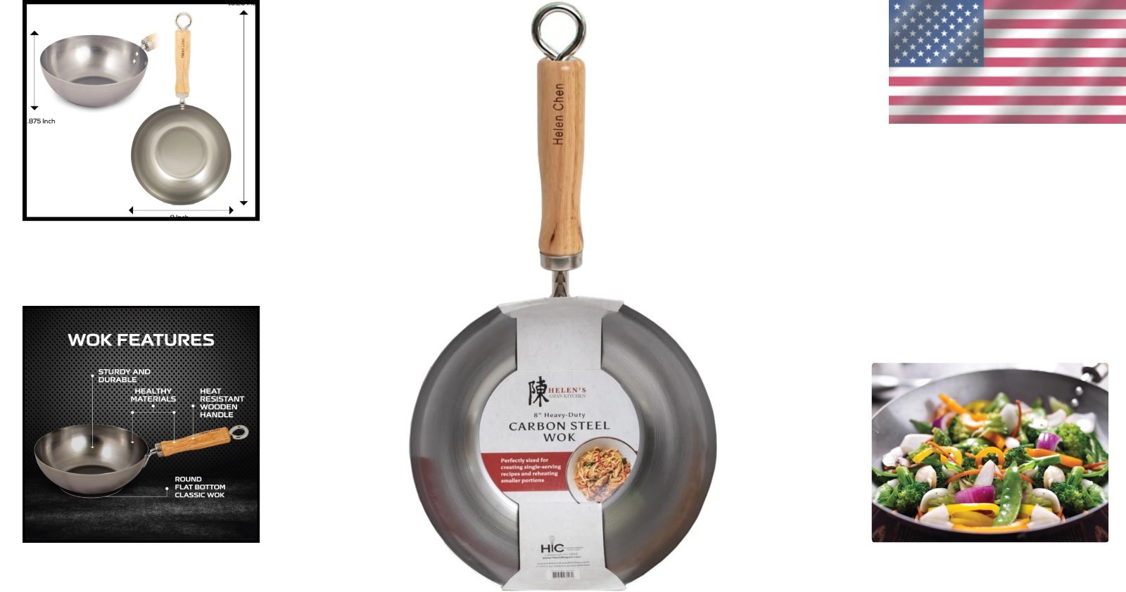 Helen’s Asian Kitchen 8-Inch Wok – Durable Carbon Steel for Perfect Stir Fry