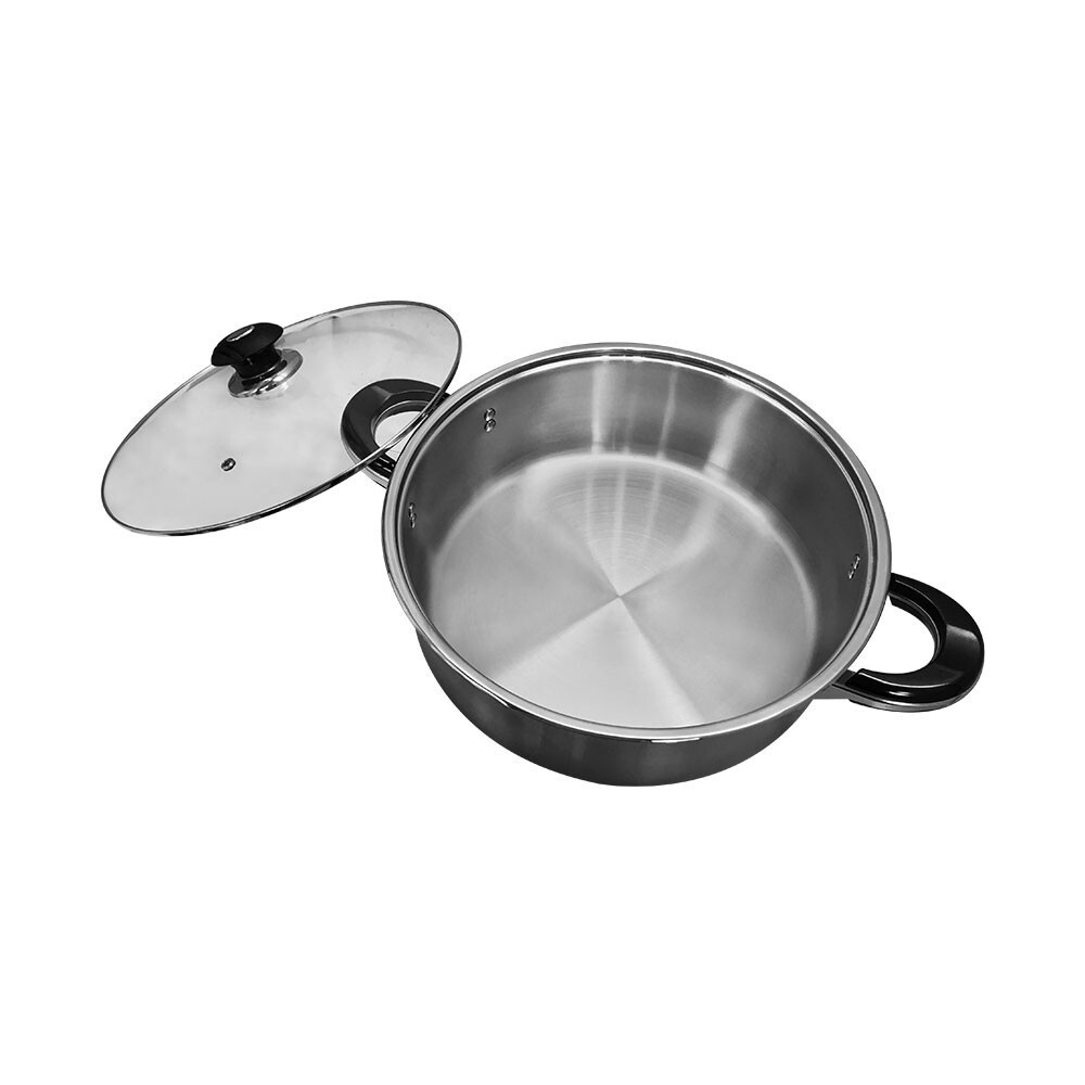 10-Quart Stainless Steel Dutch Oven Casserole Low Pot Stockpot with Lid, 12.5″