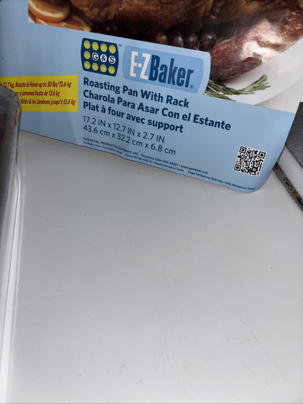 EZ Baker Large Steel bakeware Non-Stick Rack 17.2×12.7×2.7” In Packaging READ
