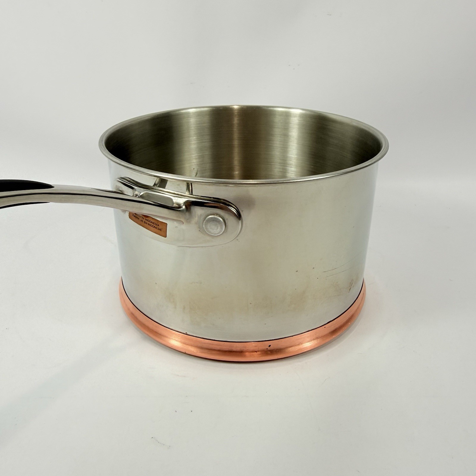 RK Real Kitchen Copper Bottom Large Stock Pot 7 x 4.5 Inches Stainless NO LID EX