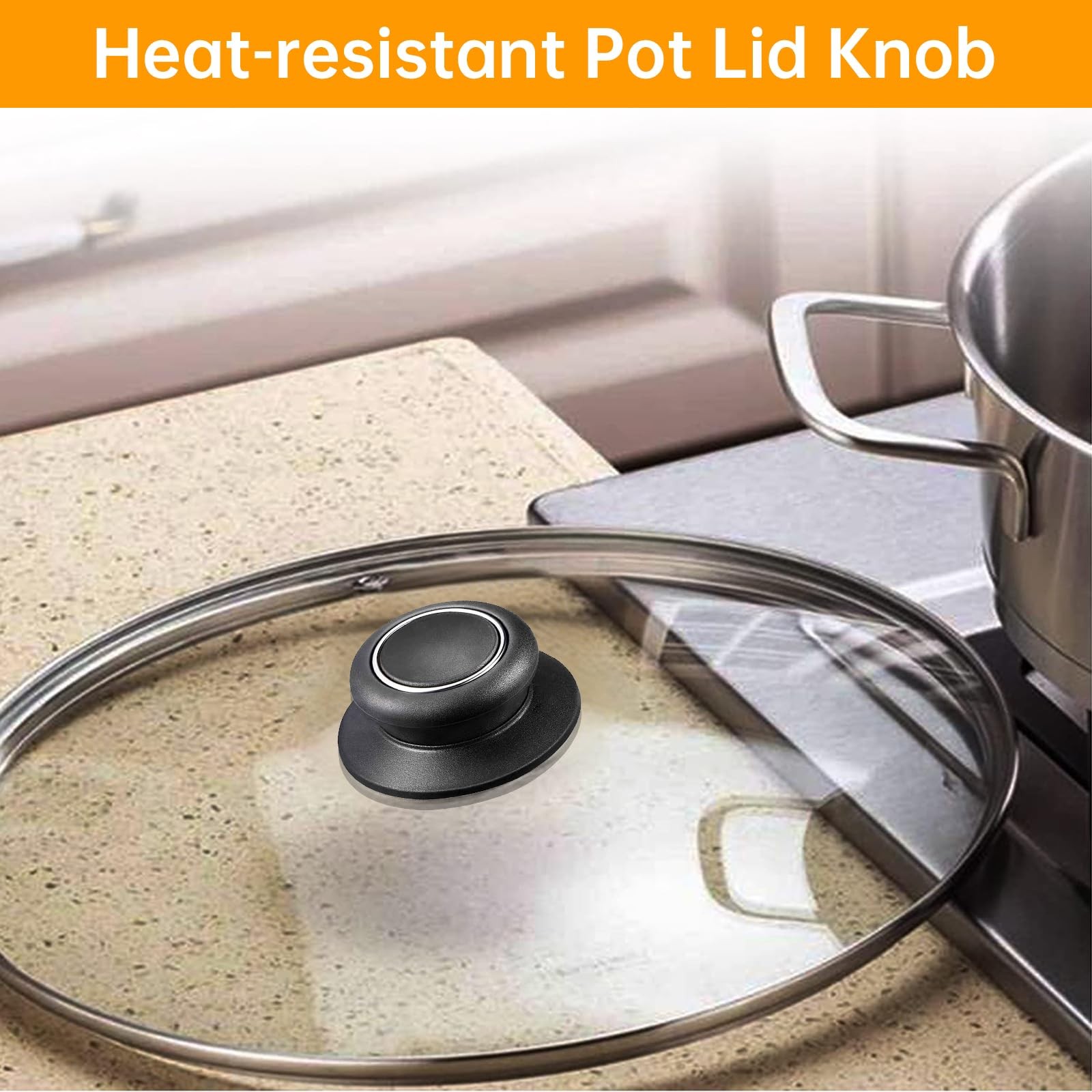 2Pcs Pot Lid Knobs, Universal Kitchen Bakelite Pan Lid Handle, Heat Resistant…