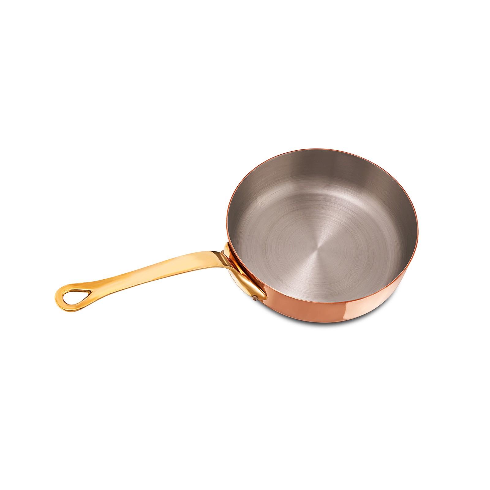 Mauviel M’Heritage M’200 B 3.3 Quart Saute Pan With Lid, Brass Handle