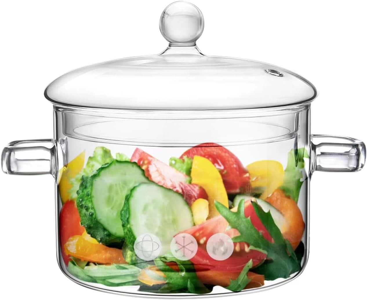 Glass Pots for Cooking on Stove, 1.5L/50oz Glass Cooking Pot with Lid, Heat-R…