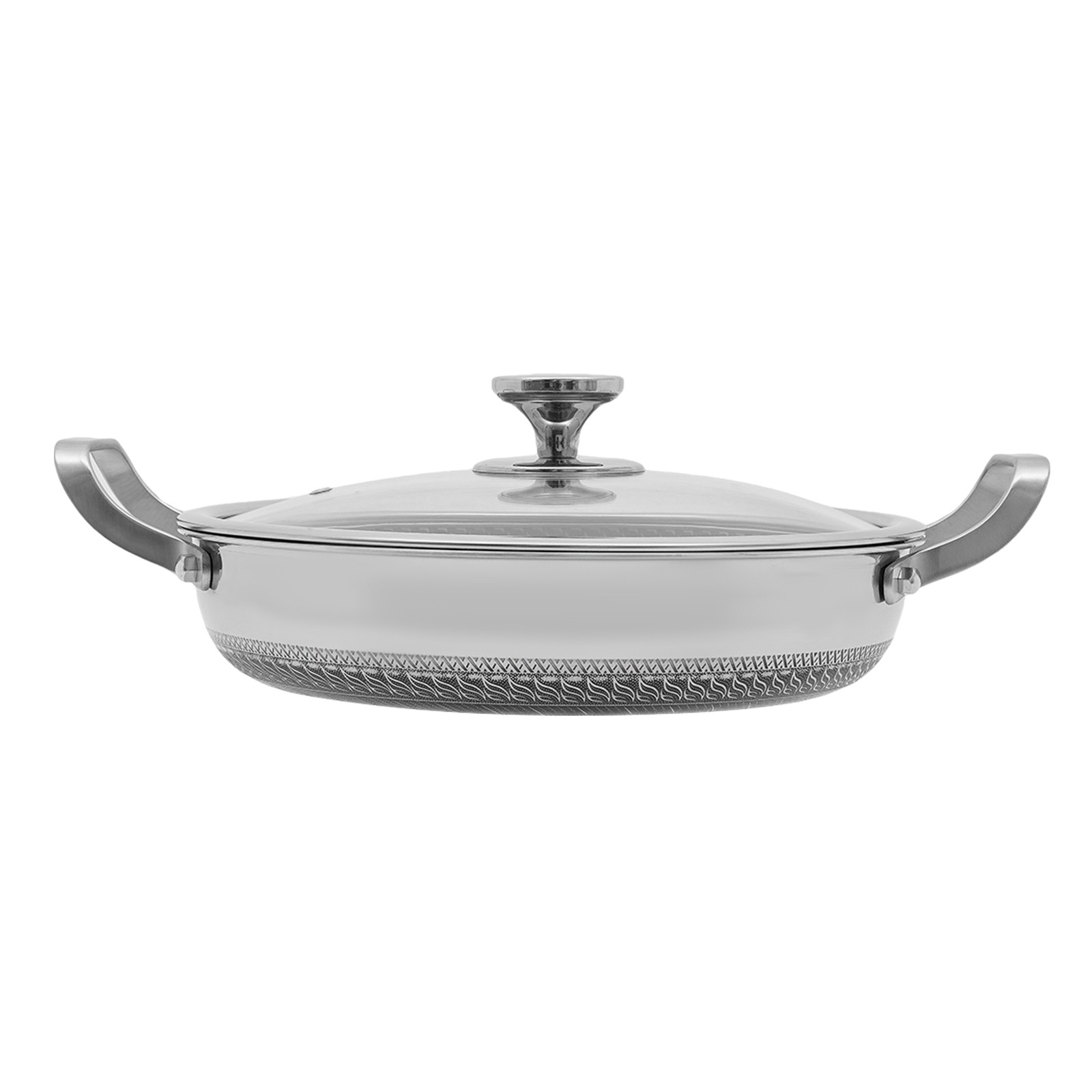 Frying Pan W/Lid Non Stick 316 Stainless Steel Skillets Induction Oven