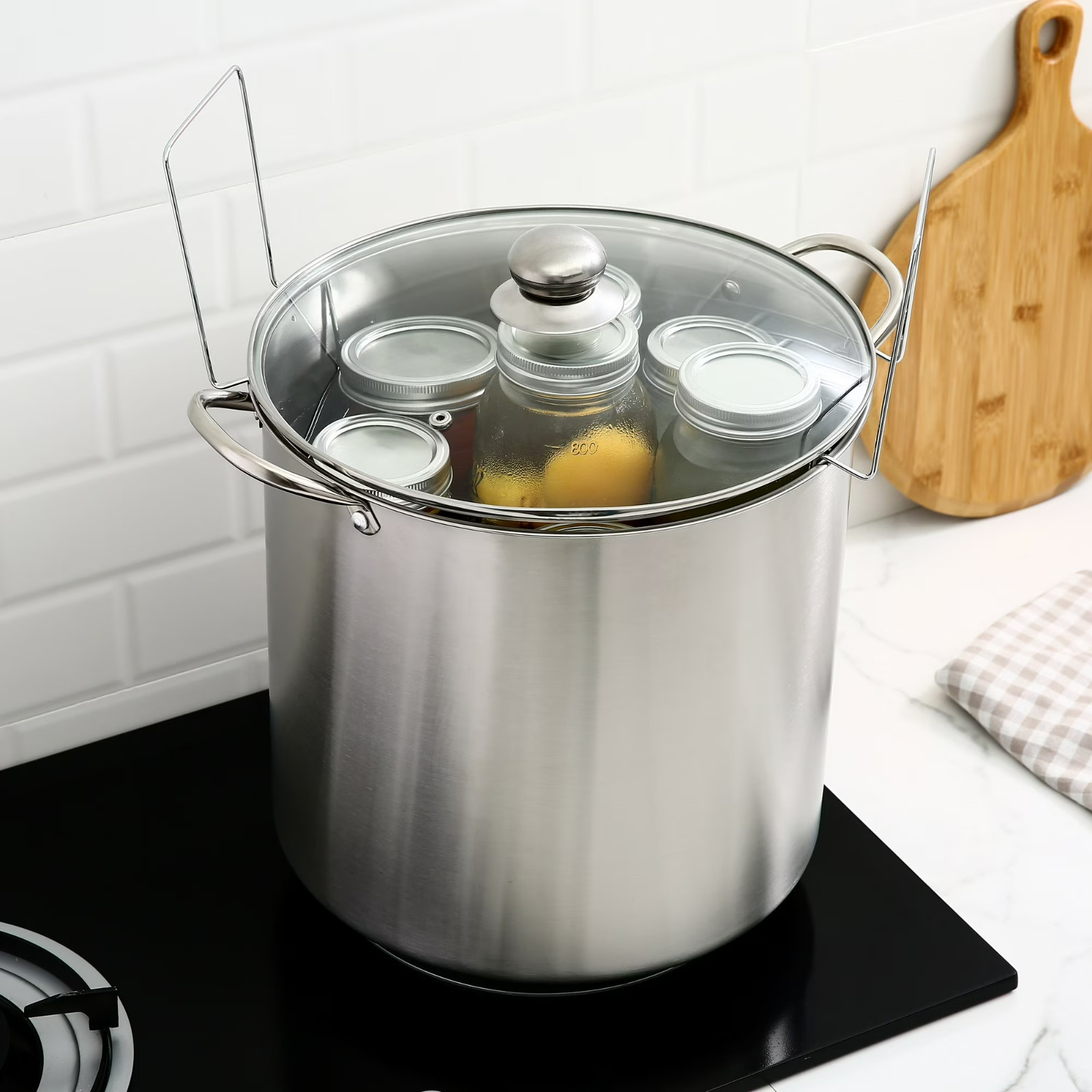 Mainstays 21.5 Quart Stainless Steel Canning Pot with Rack