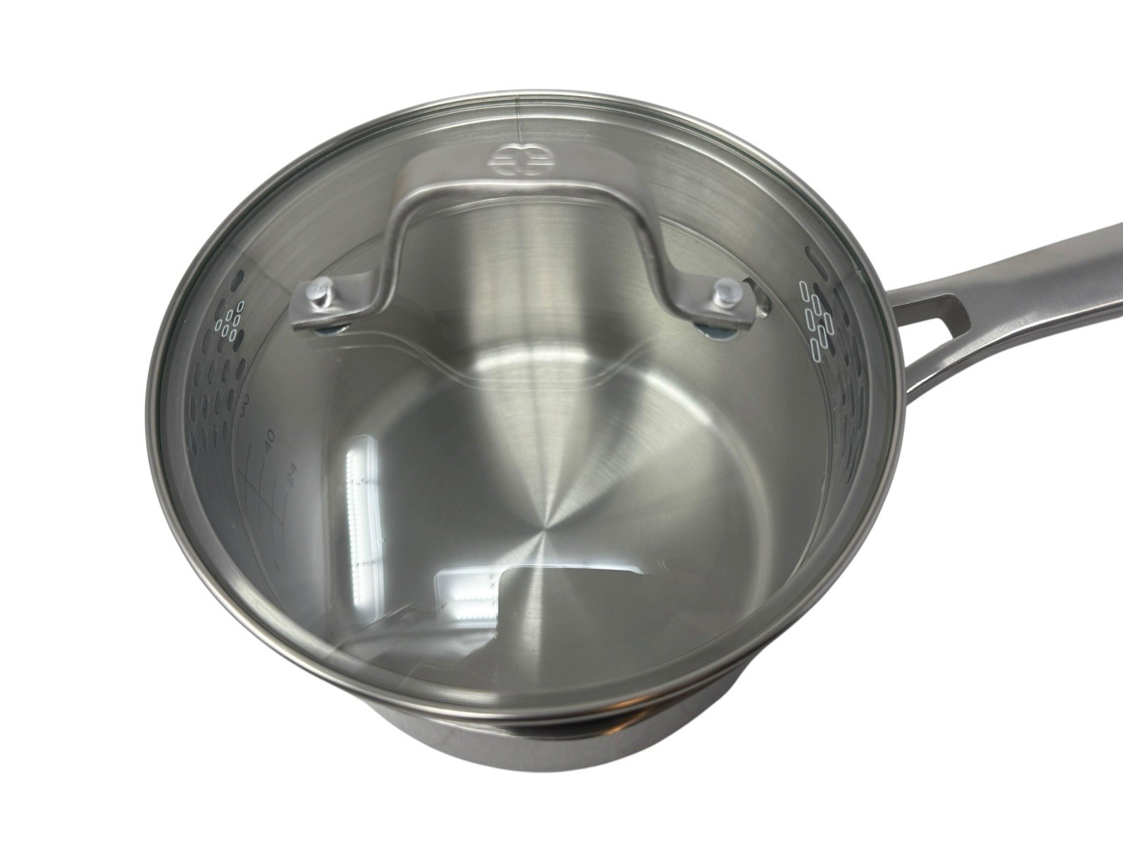 Calphalon 2 1/2 Qt 2.5 Saucepan Pot 87025 Dual Pour Spout Stainless Small Dent