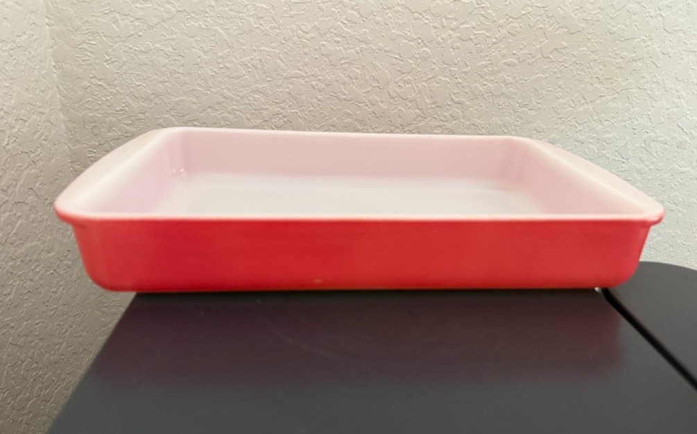 Vintage Pyrex Flamingo Pink 232 Rectangular Baking Dish Lasagna Cake Pan MCM