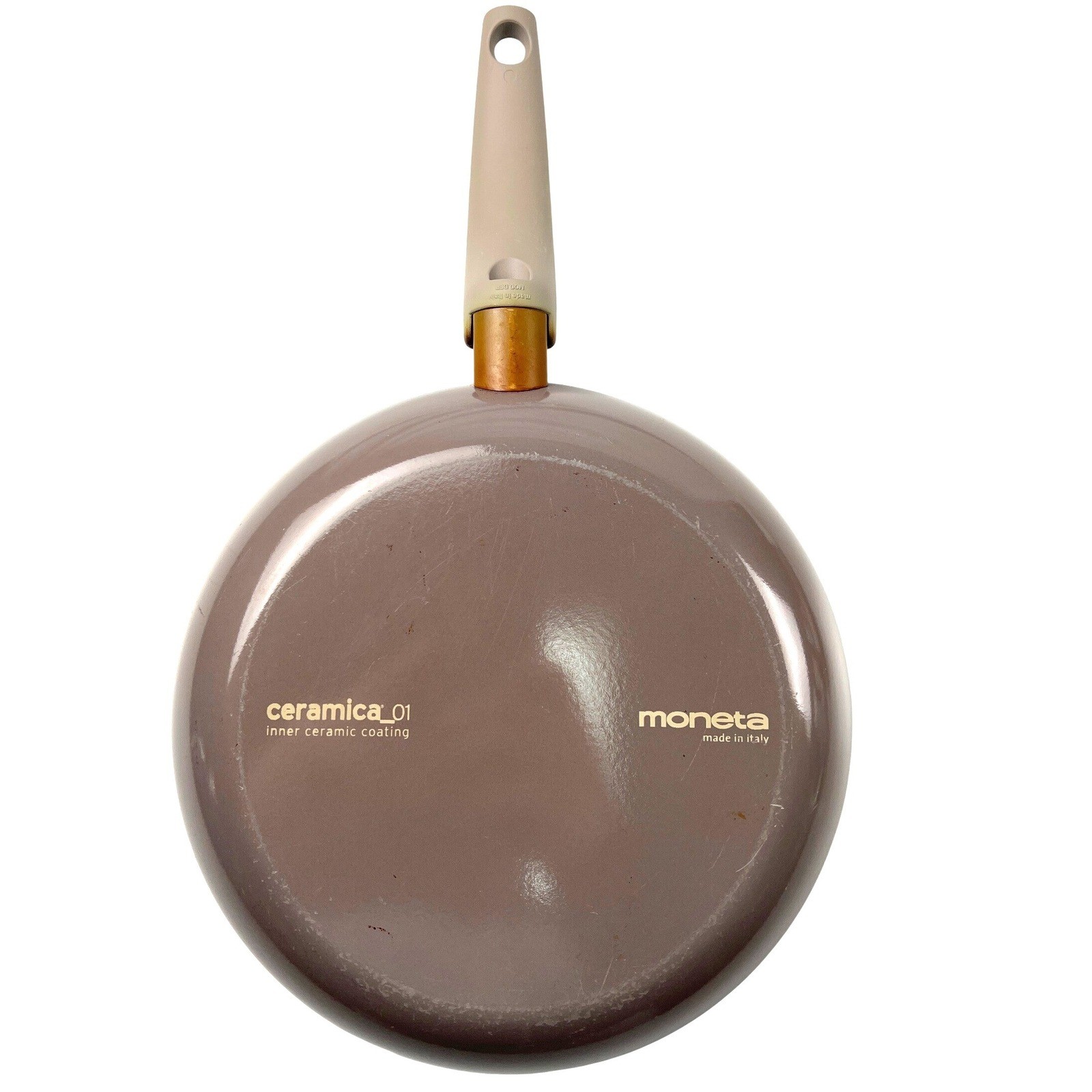 Moneta Ceramic Cookware Made in Italy 2 Pans Square Grill & Round Skillet EUC