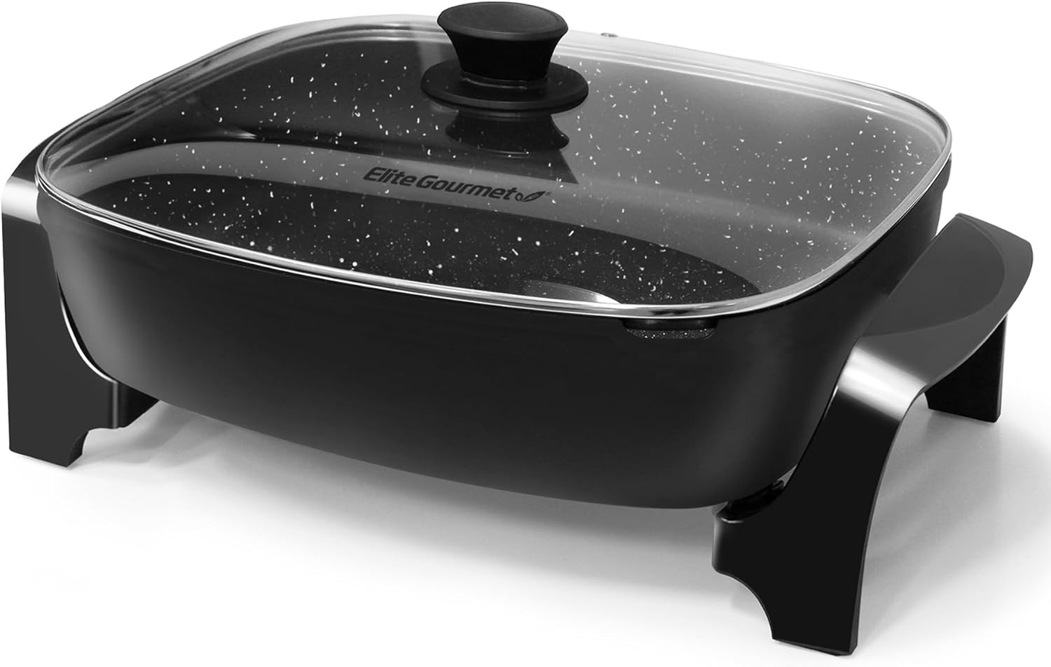 10.5 Qt Extra Deep Non-Stick Electric Skillet with Glass Vented Lid & Pour Spout
