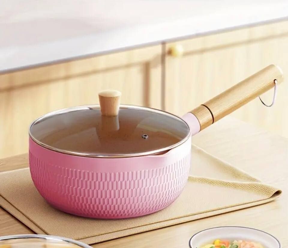 1pc Stainless Steel, Japanese style Non-stick Soup Pot With Cover