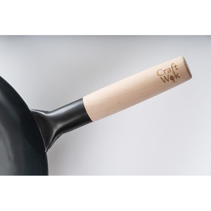 Pre-seasoned 13 Inch Carbon Steel Wok Traditional Round Bottom Stir Fry Pan New