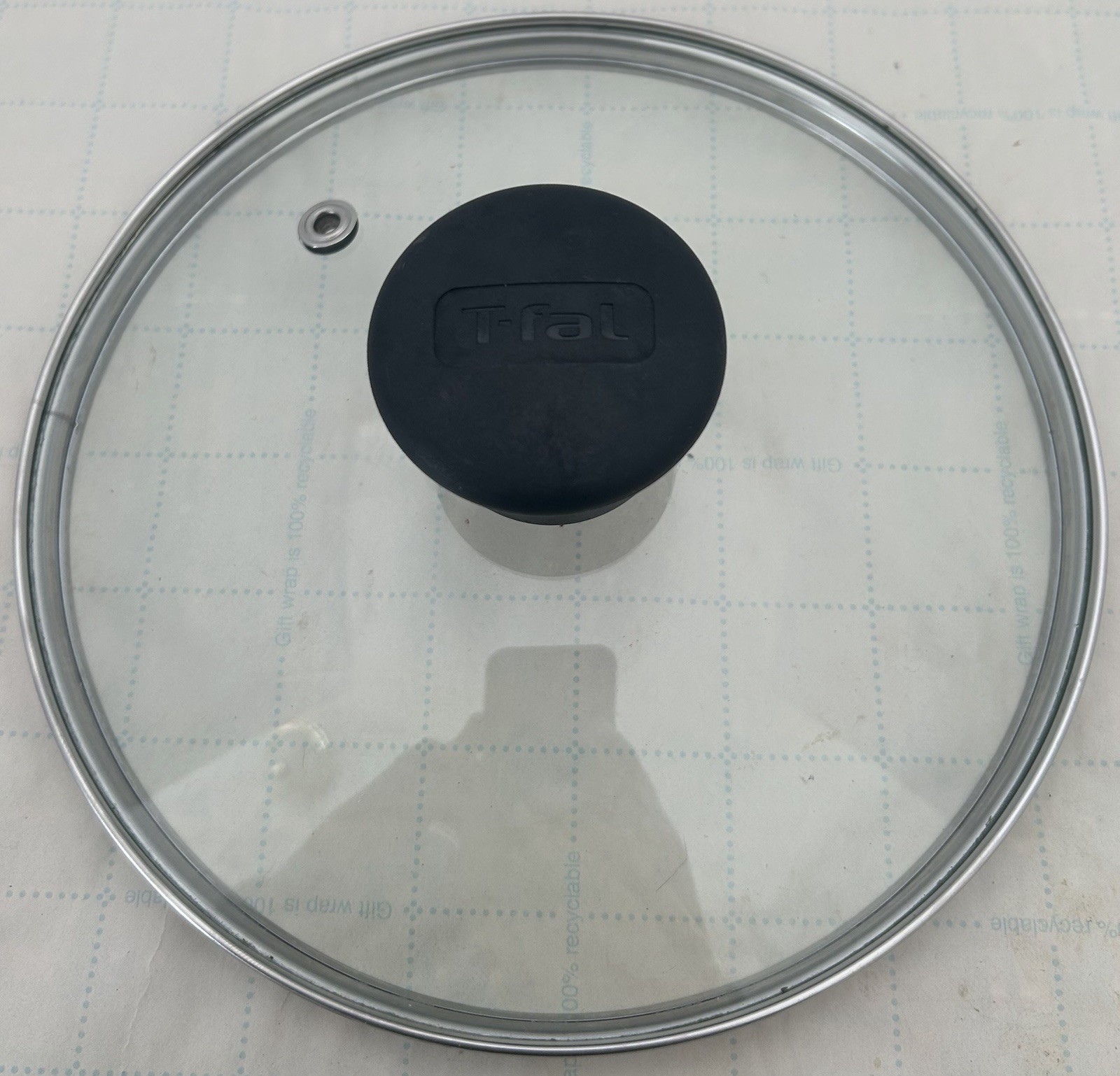 T-Fal Tempered Glass Lid 7.25″ Vented Black Plastic Knob Pan Lid Replacement