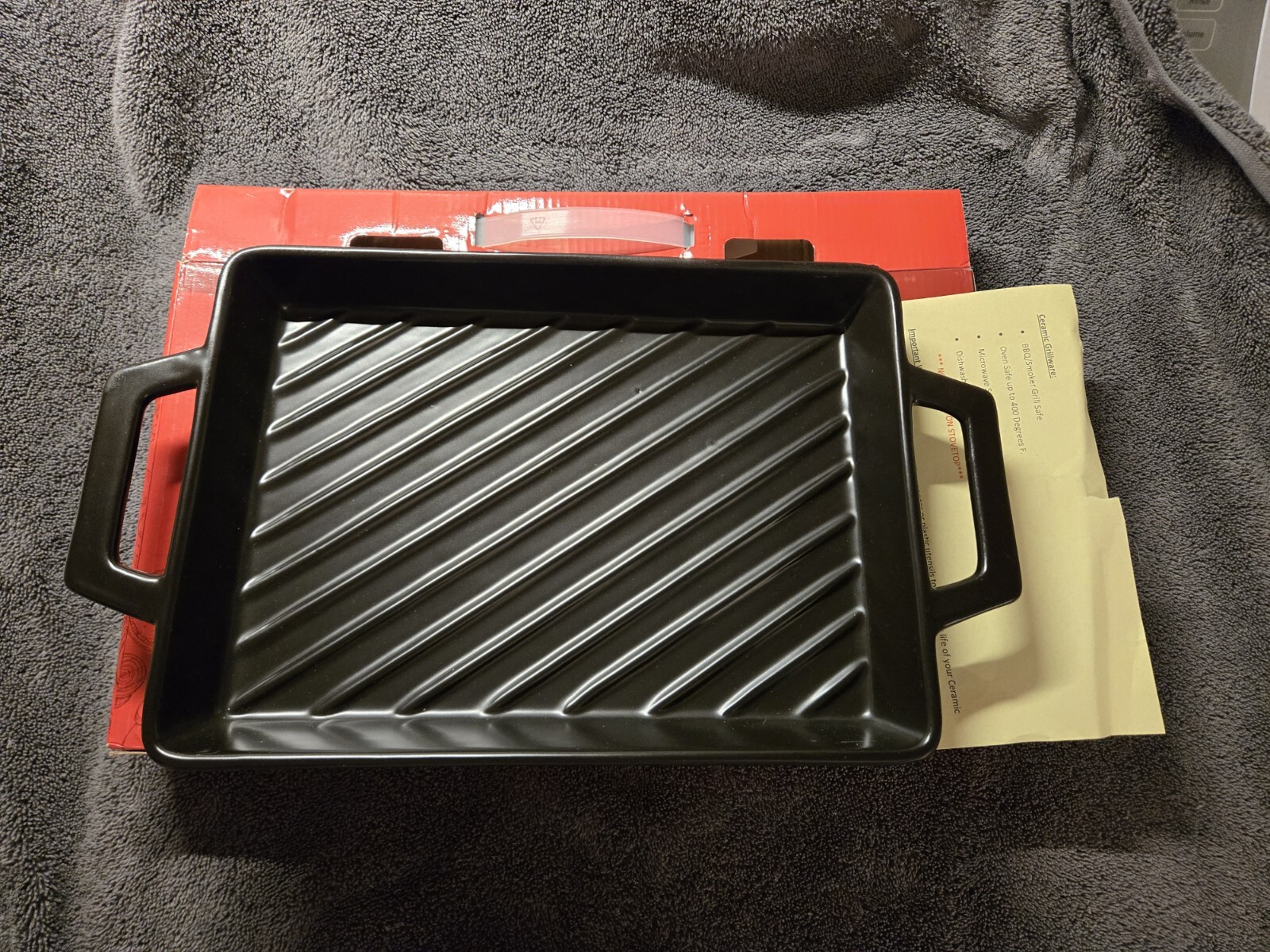 Parini Ceramic Cookware For The Grill 8.5in x 11.5in, Barbecue BBQ Accessories