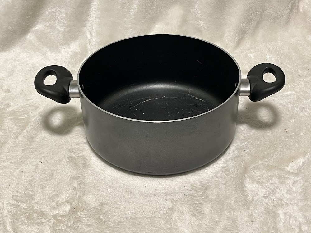 T-fal Tefal Nonstick Aluminum Pot 9.5″ Dia x 4.25″ Tall, Black, No Lid