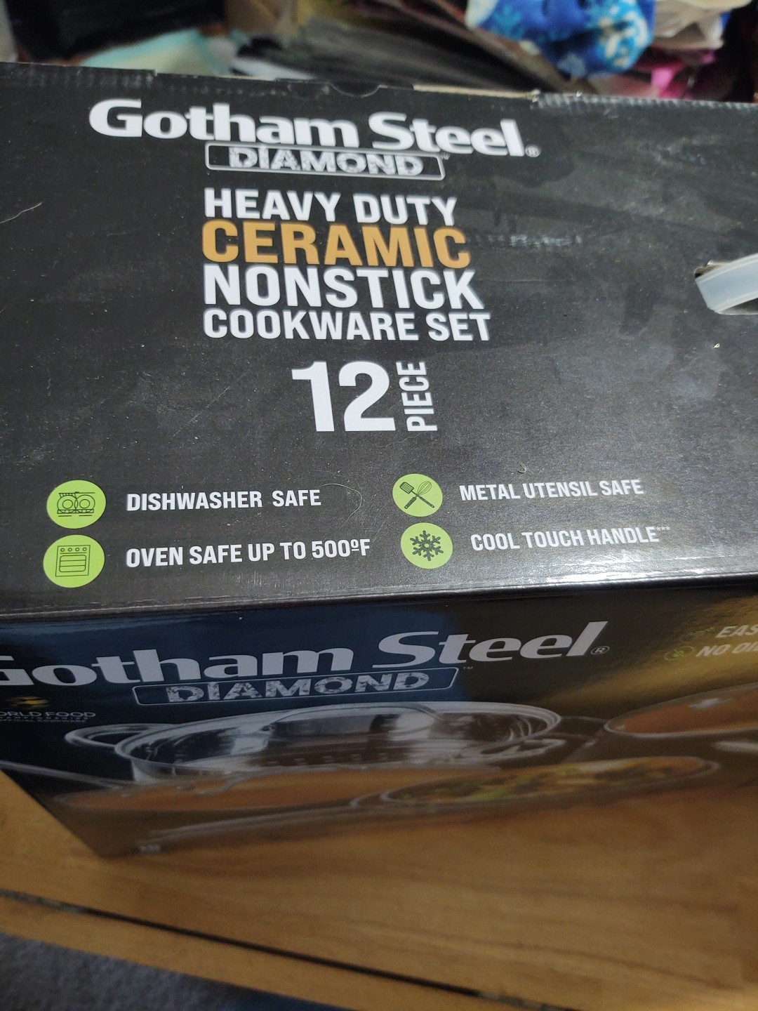 Gotham Steel 12Pc Heavy Duty Titanium Ceramic & Diamond Cookware Pots & Pans Set