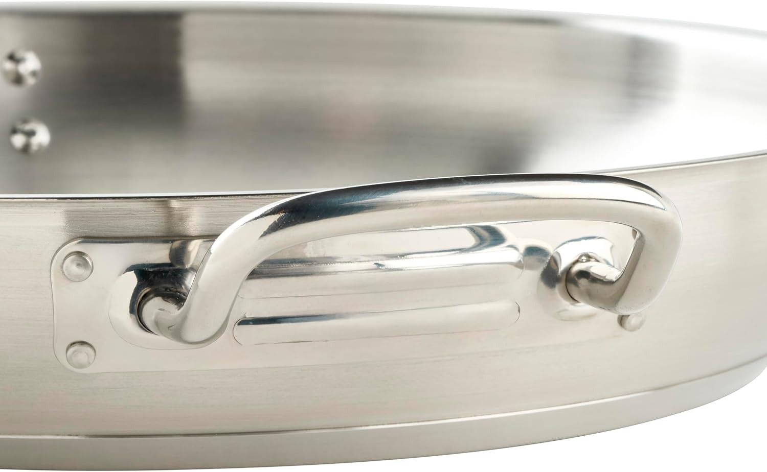 Winco Commercial-Grade Stainless Steel Fry Pan with Helper Handle, Natural Finis