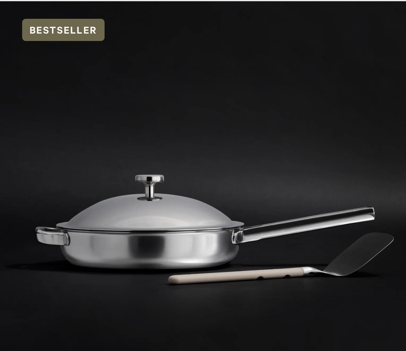 Our Place Titanium Always Pan Pro Chrome 2.96 Qt/2.8 L Chrome Spatula