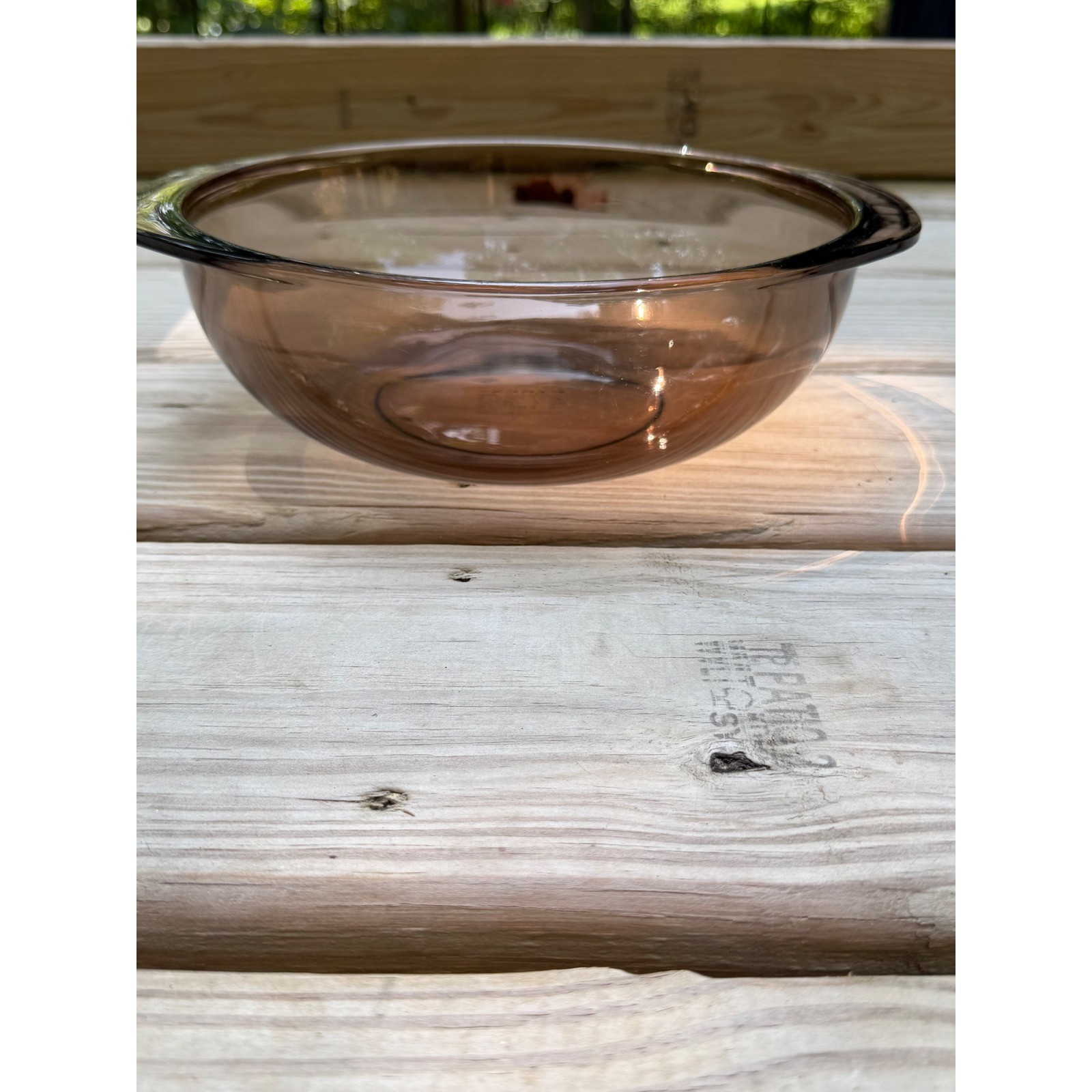 Vintage Pyrex Fireside Smoked Glass Mixing Bowl 024 2L | Brown Amber Glass Dish