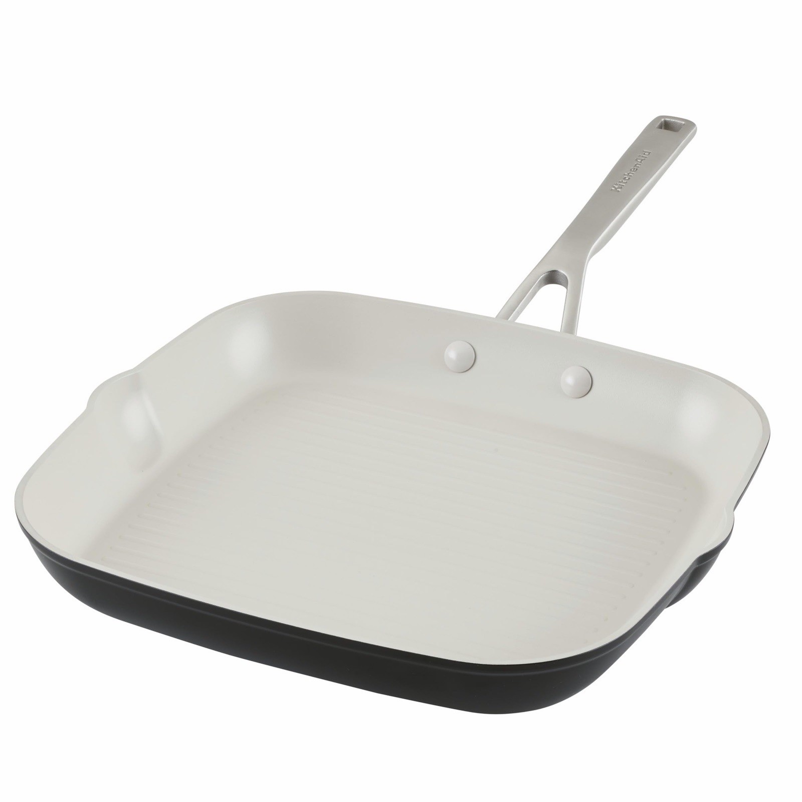NEW KitchenAid Grill Pan 11.25in White Hard-Anodized Ceramic Nonstick Square