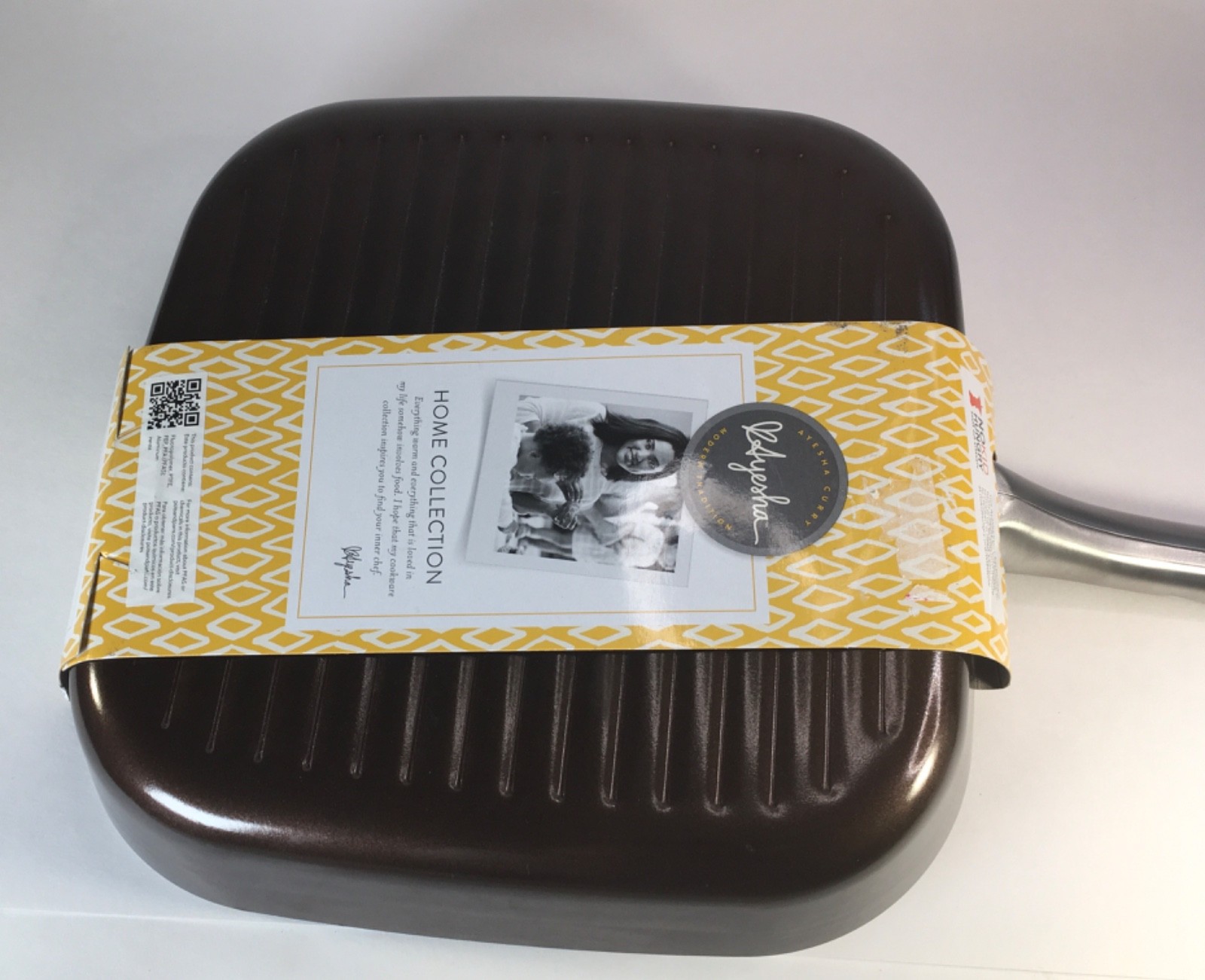 NEW Ayesha Curry 11.25” Square Grill Pan Porcelain Enamel Nonstick READ