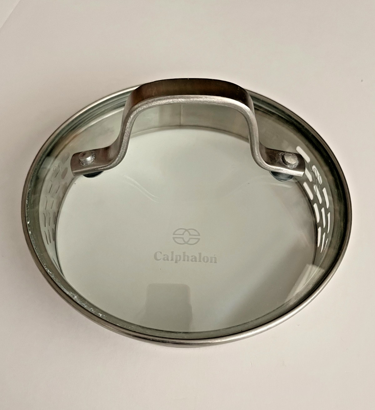 Calphalon Lid Stainless Steel Glass Strainer-Replacement 6 1/8 OS 5 3/8 IS