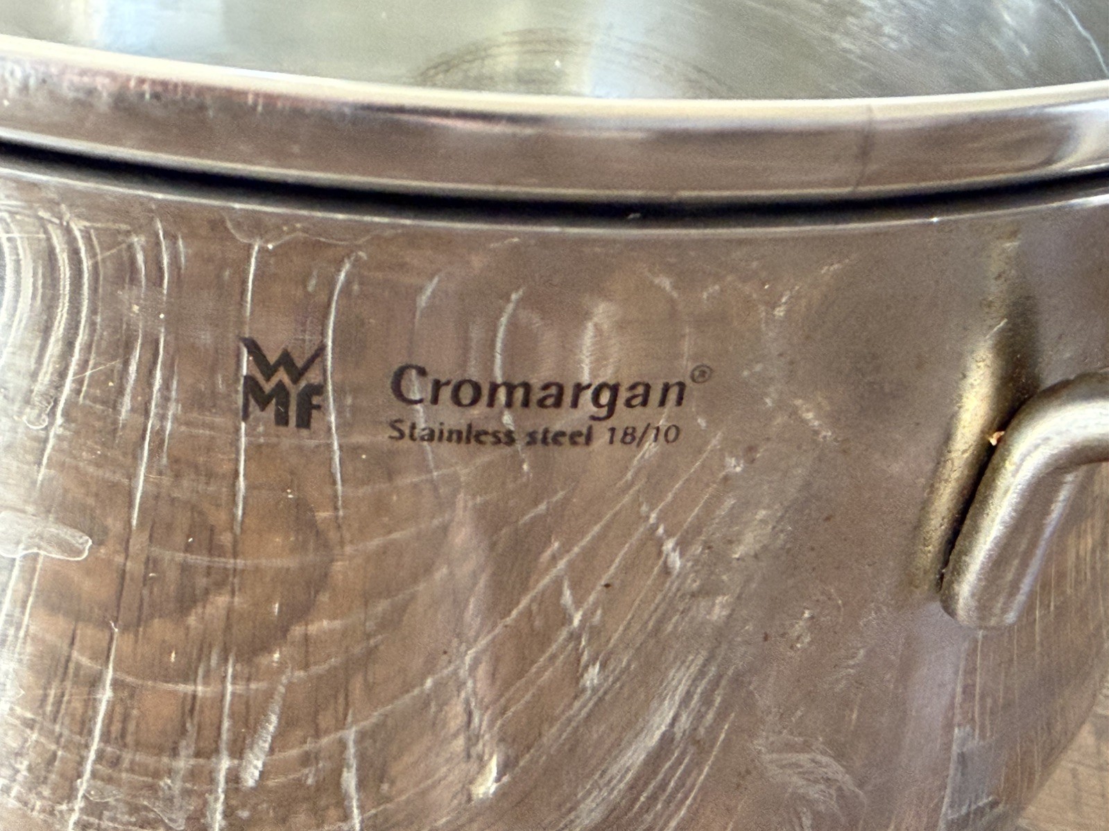 WMF 2.25 qt and 3 qt Transtherm Cromargan 18/10 Stainless St Pot Elect Gas Induc