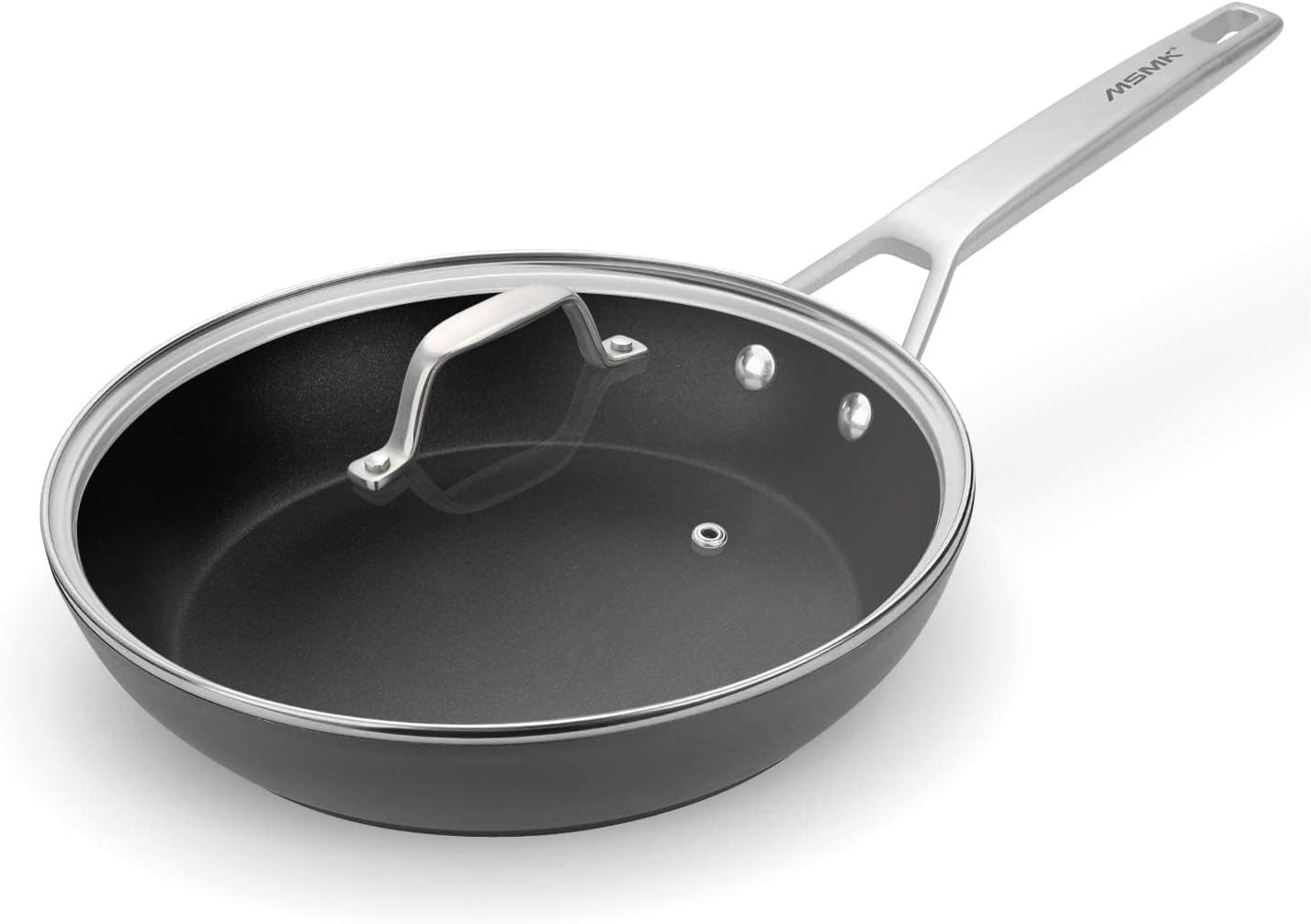 10 Inch Frying Pan Nonstick with Lid, Induction Fry Pan with Lid, Titanium an…
