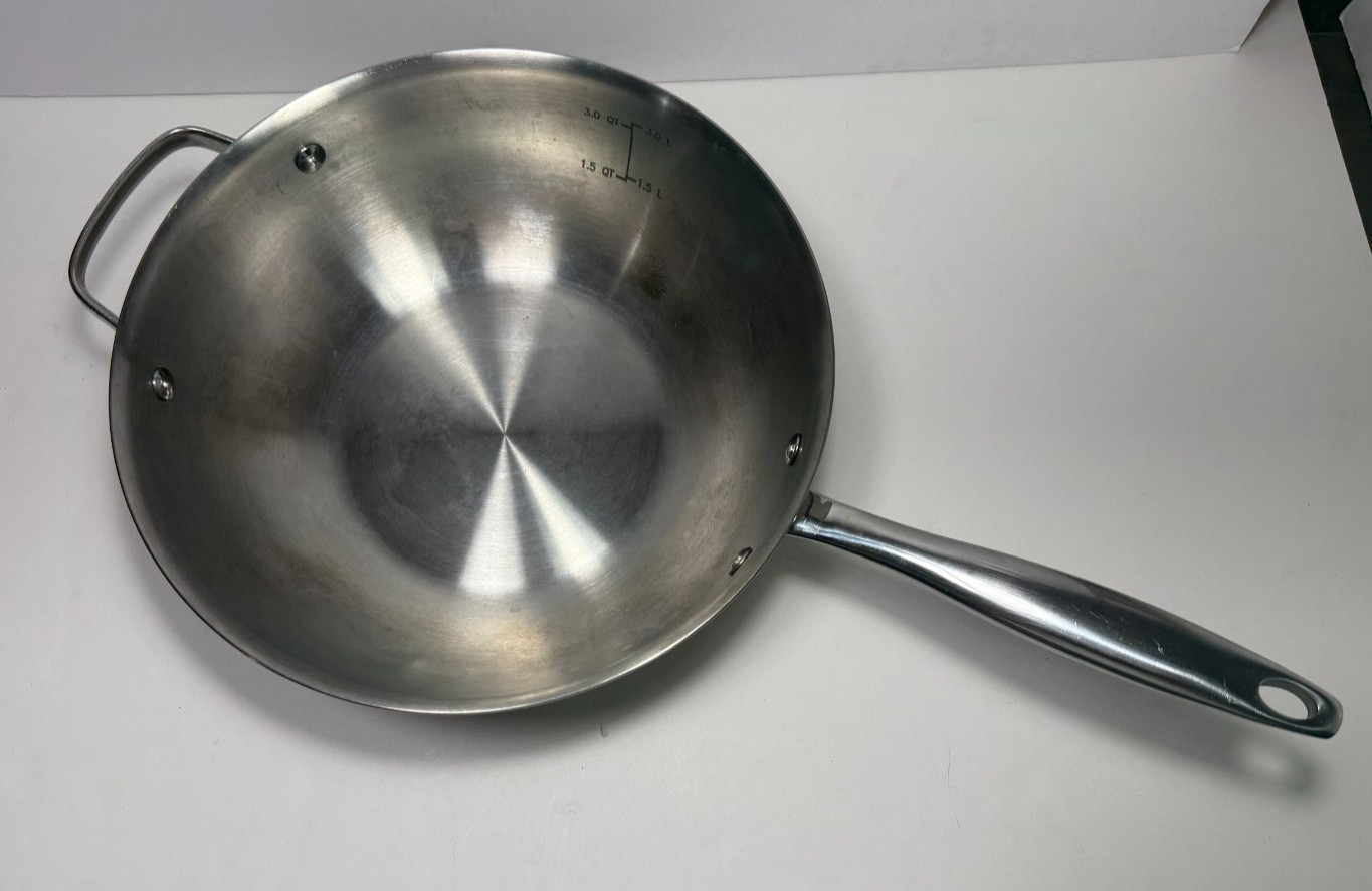 Martha Stewart Everyday 4.5 Qt Copper Bottom Stainless Steel Fry Pan Skillet