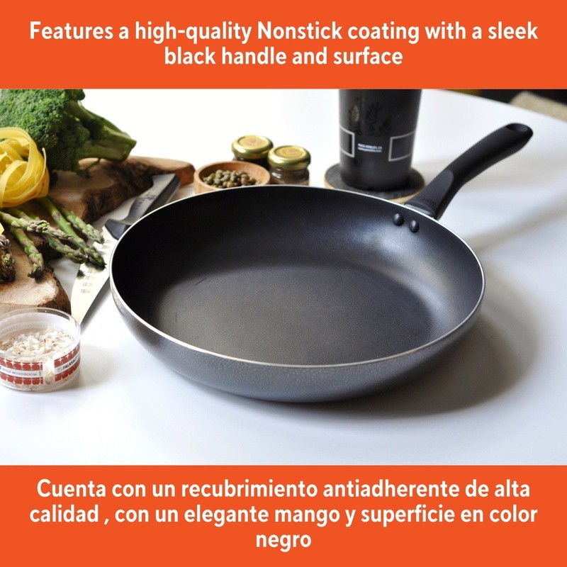 Nonstick Aluminum Fry Pan Ergonomic Handle Kitchen Essential Frying Sautéing New