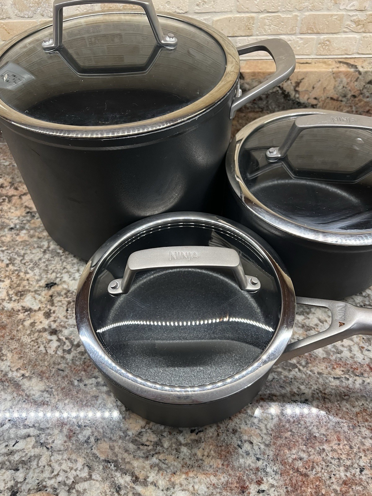 Ninja Foodi NeverStick 1.5 QT 2.3 QT 6.5 Qt Nonstick Pot Saucepan W/ Lid 6 Piece
