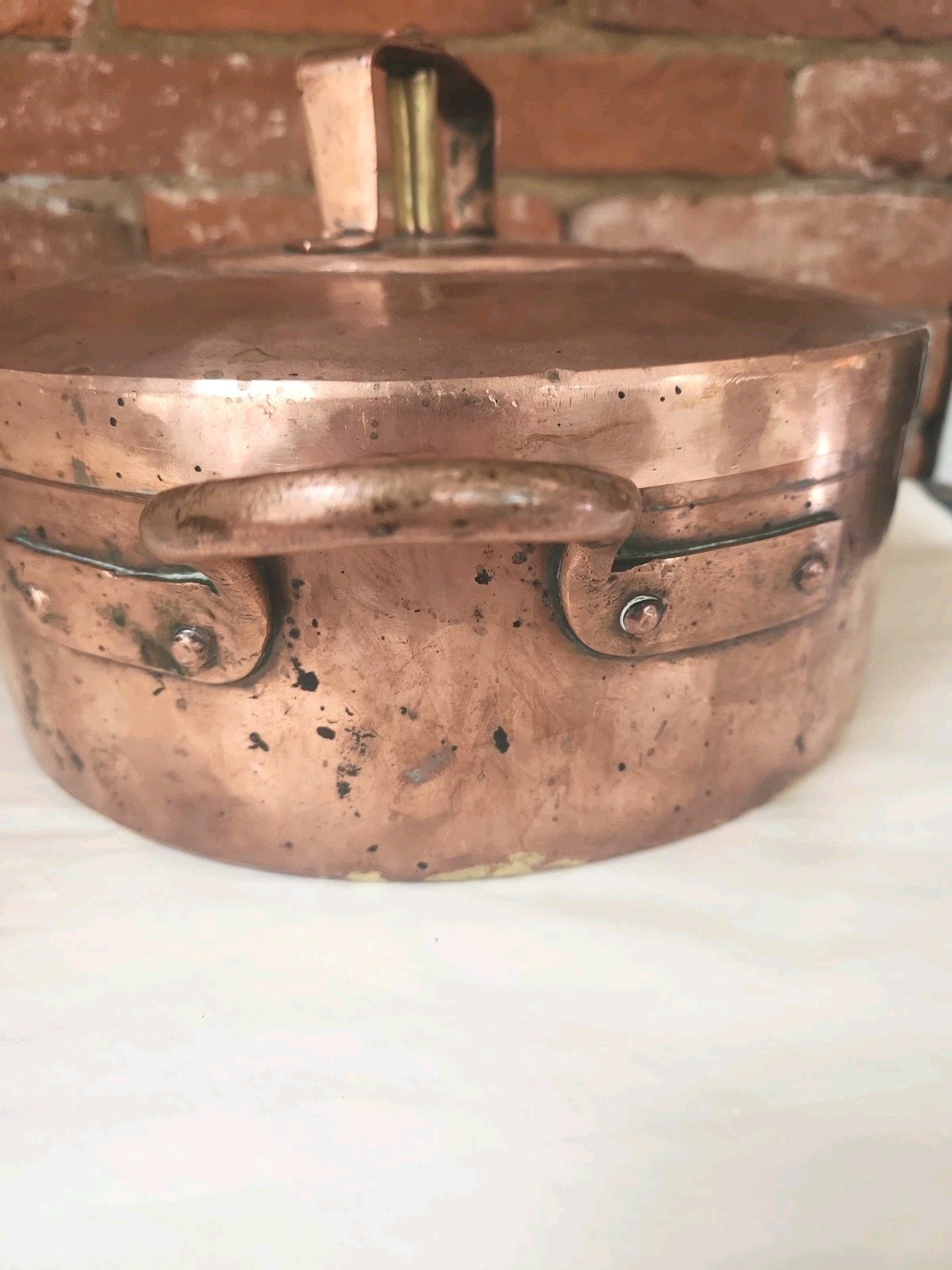 Swedish Copper Stew Pot & Lid 13.25″