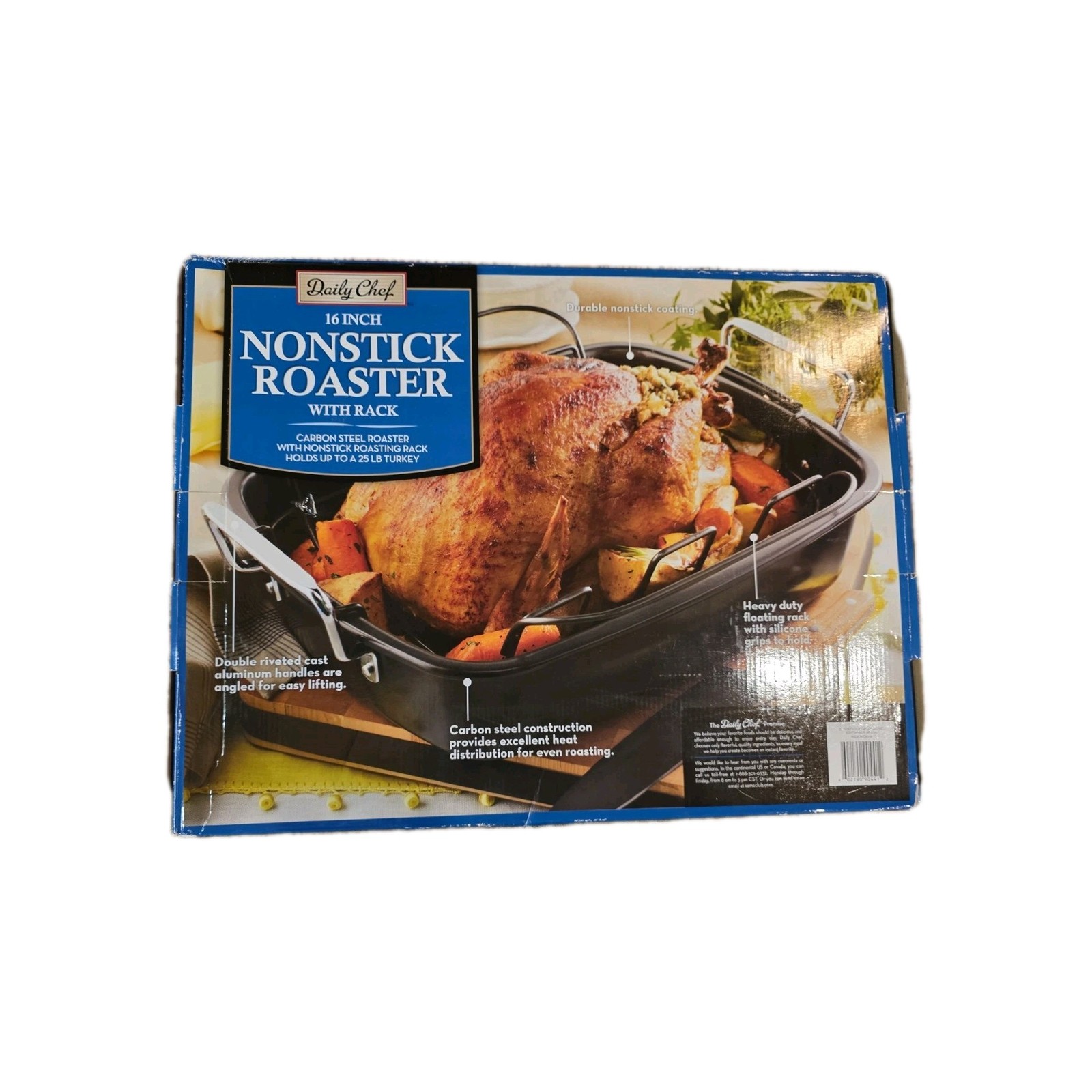 Daily Chef 16″ Nonstick Roaster with Rack-New in Box