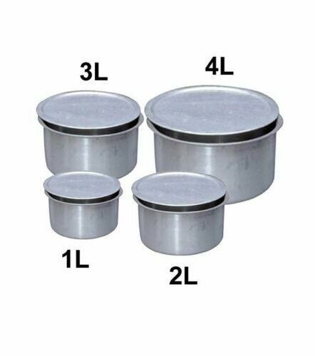 Combo Aluminum Tope +Lid Pot For Biryani Chicken Meat Open Fire Party Picnic 4Pc
