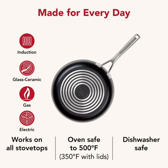 KitchenAid 10-Piece Hard-Anodized Ceramic Induction Cookware Set Matte Black
