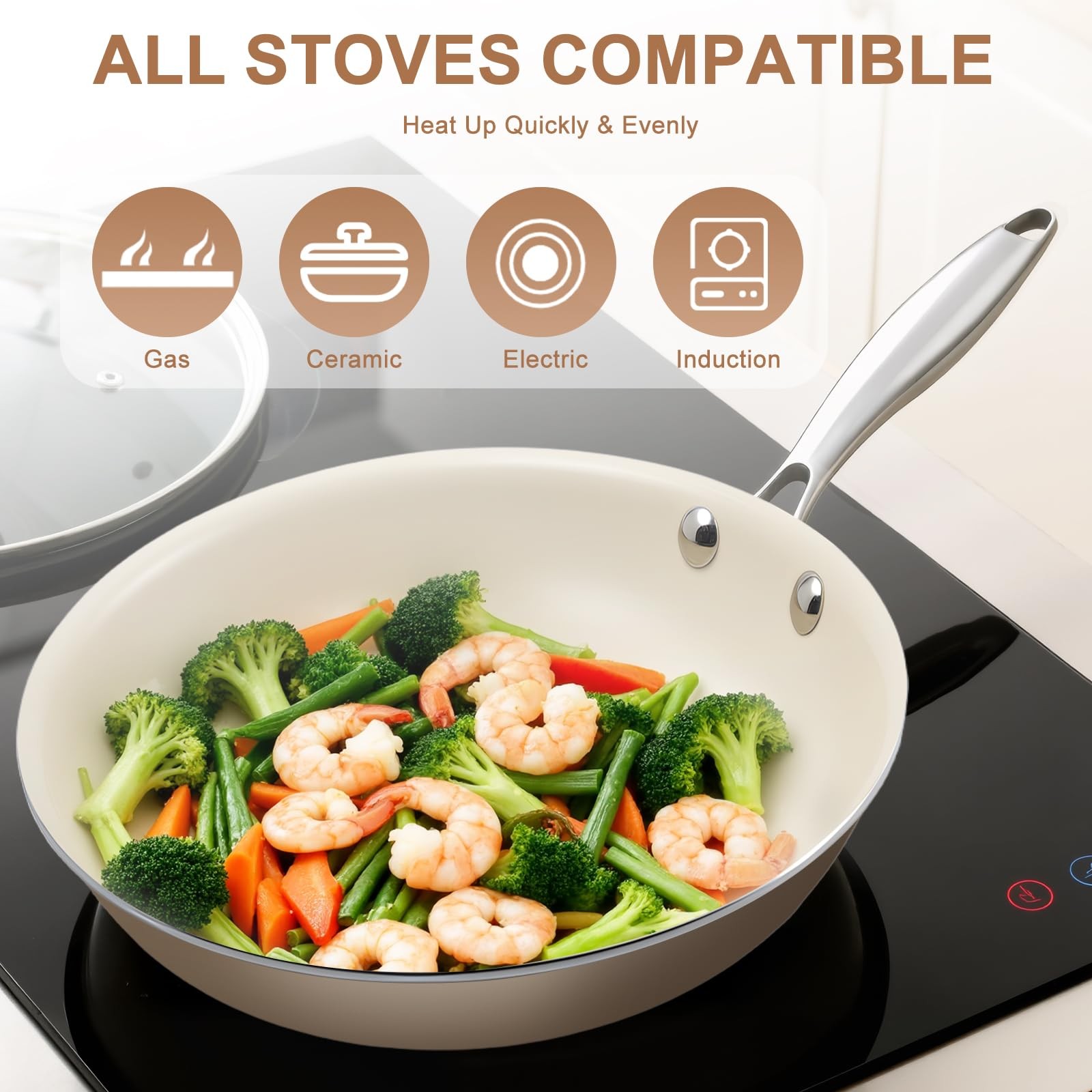 9.25 Inch and 11 inch Ceramic Nonstick Frying Pan Skillet – PFAS-Free, Non-, …