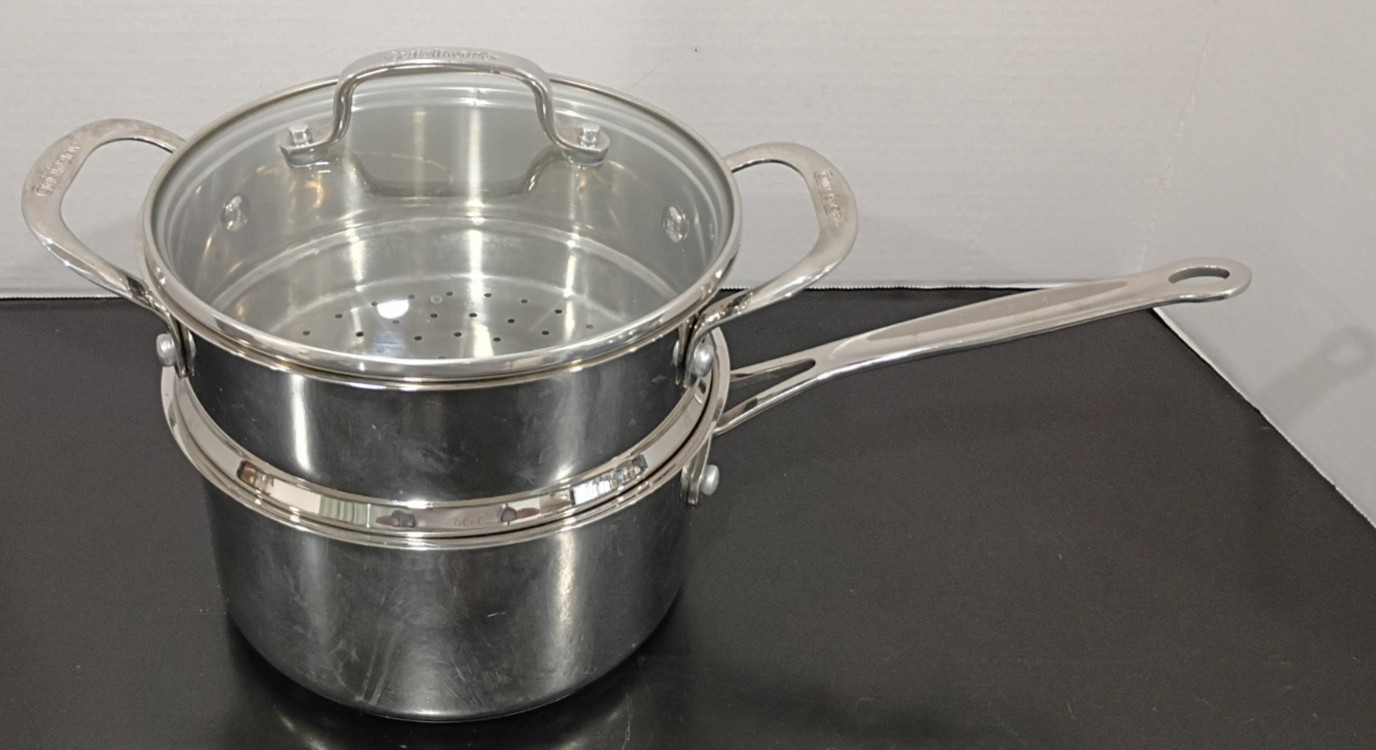 Cuisinart Saucepan w/Lid & Steamer Insert 2.5qt 7195-18G V17550L 0712