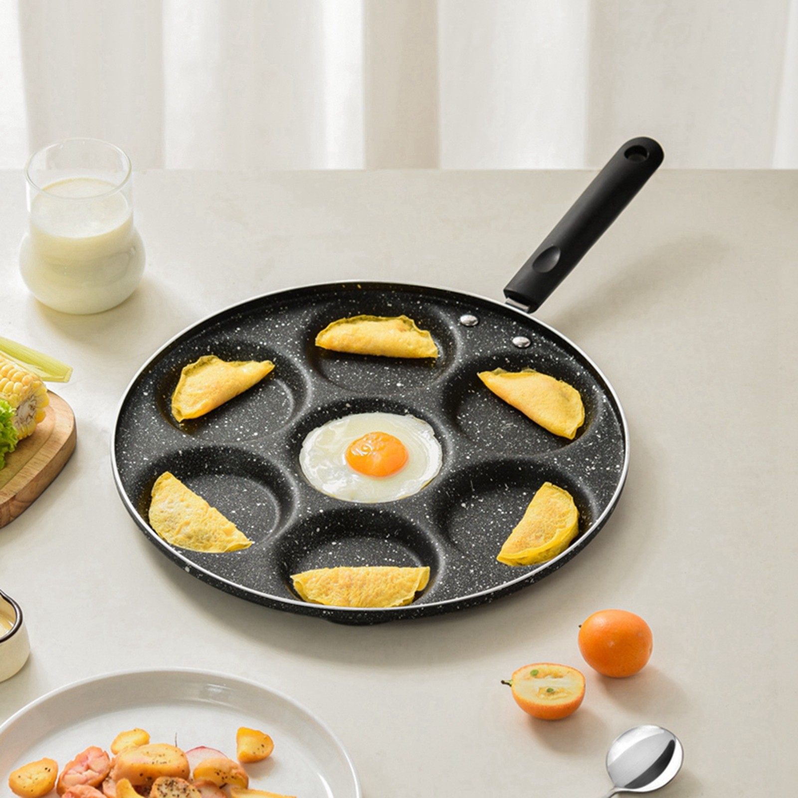 7-Hole Non Stick Cooking Pan For Fried Eggs Burger Mold Kitchen Supplies ZXS