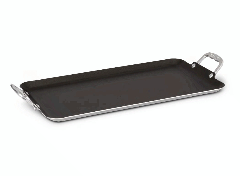 20×11″ Nonstick Double Burner Griddle,100% Aluminum, Oven Safe 450°F, Dishwasher