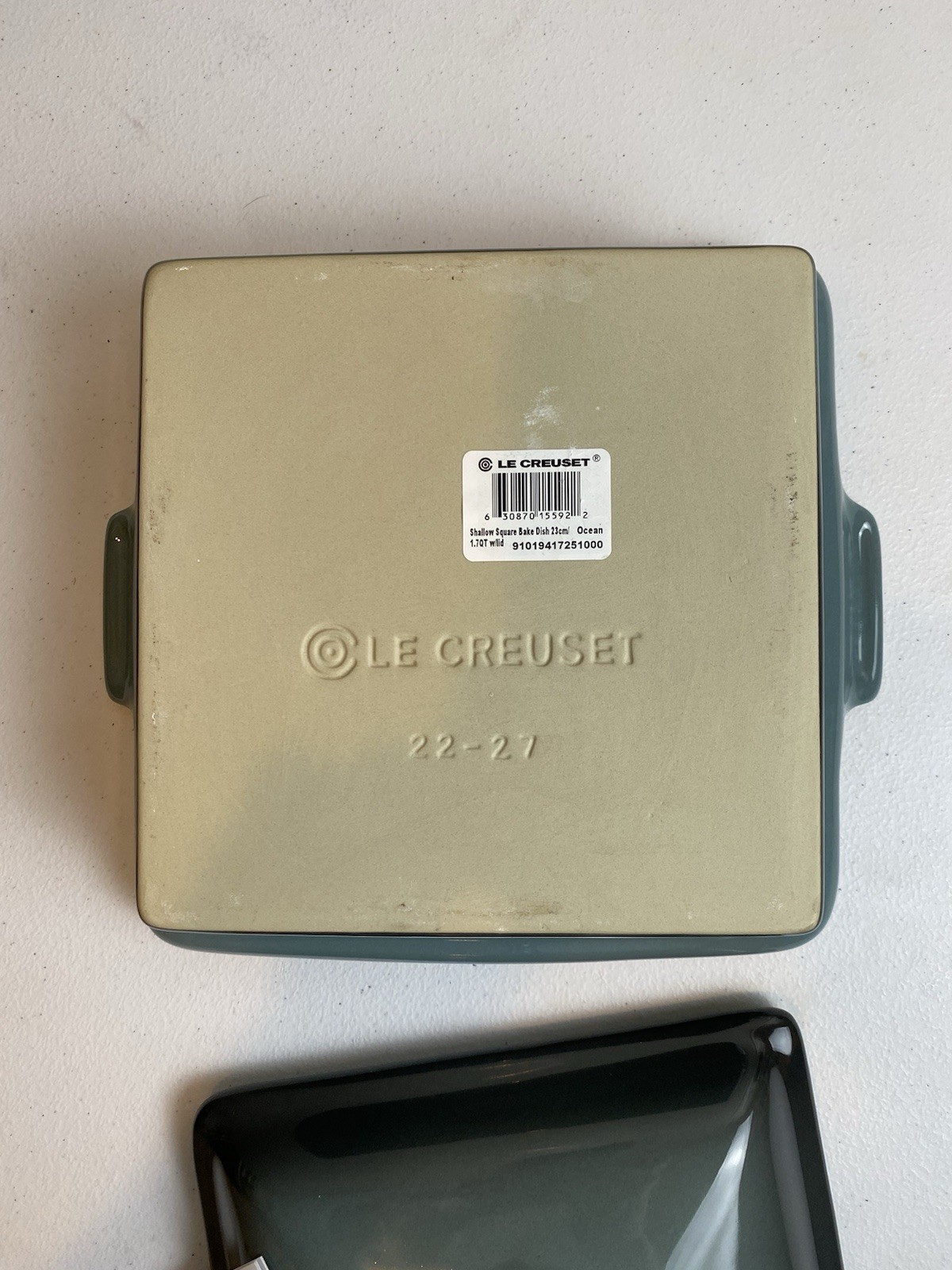 Le Creuset Square Ceramic Casserole Dish w/ Lid 1.7 qt ocean ￼