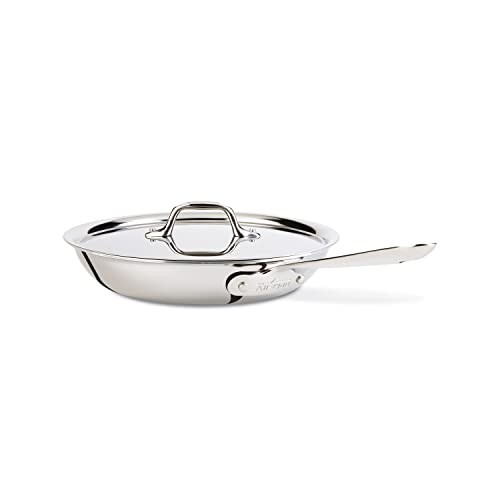 All-Clad D3 Fry Lid, 10 Inch Pan, Stainless Steel Cookware, With Solid Turner